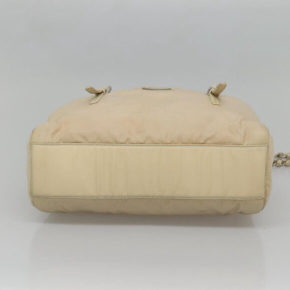 PRADA Chain Shoulder Bag Nylon Ivory Silver Auth 137031 - Picture 6 of 16